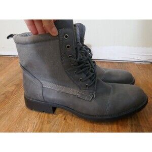 Alpine Swiss Leather Canvas Men's Boot Grey